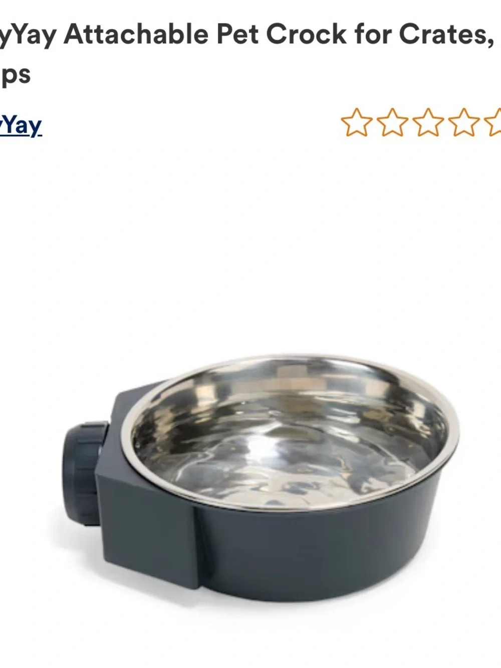 Stainless Steel Food & Water Crock - Silver